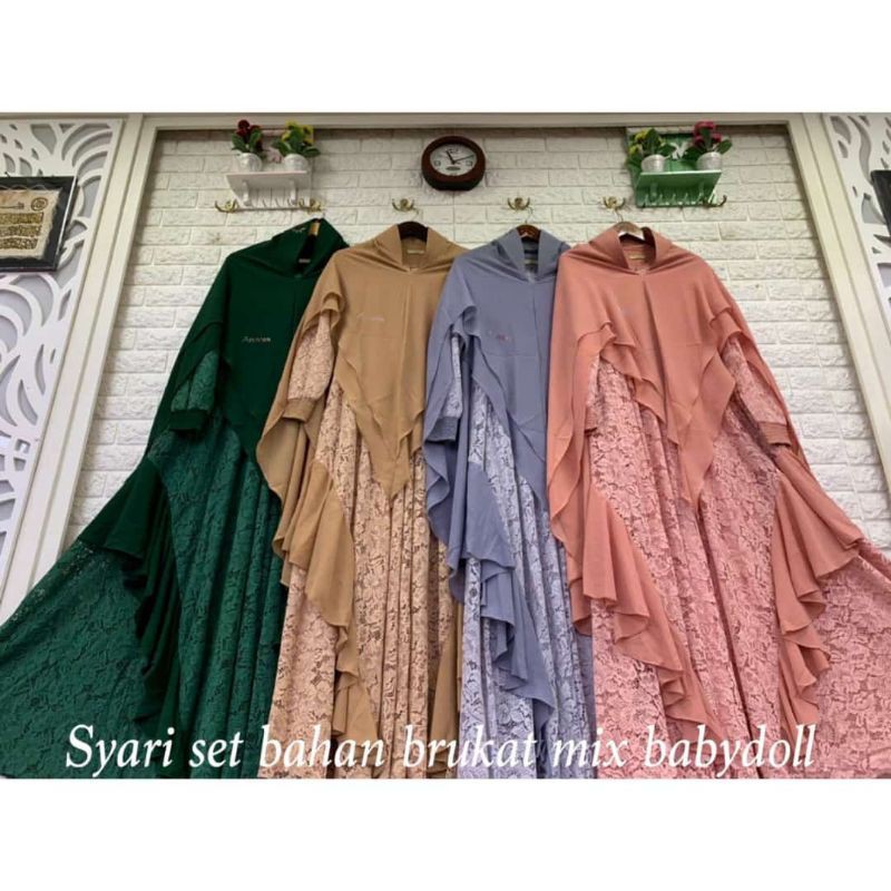 Annisa Syari By Asm / Fashion Gamis Lebaran Terbaru 2021 / Ceruty Babydoll Ukuran Jumbo Ld 110 (COD)