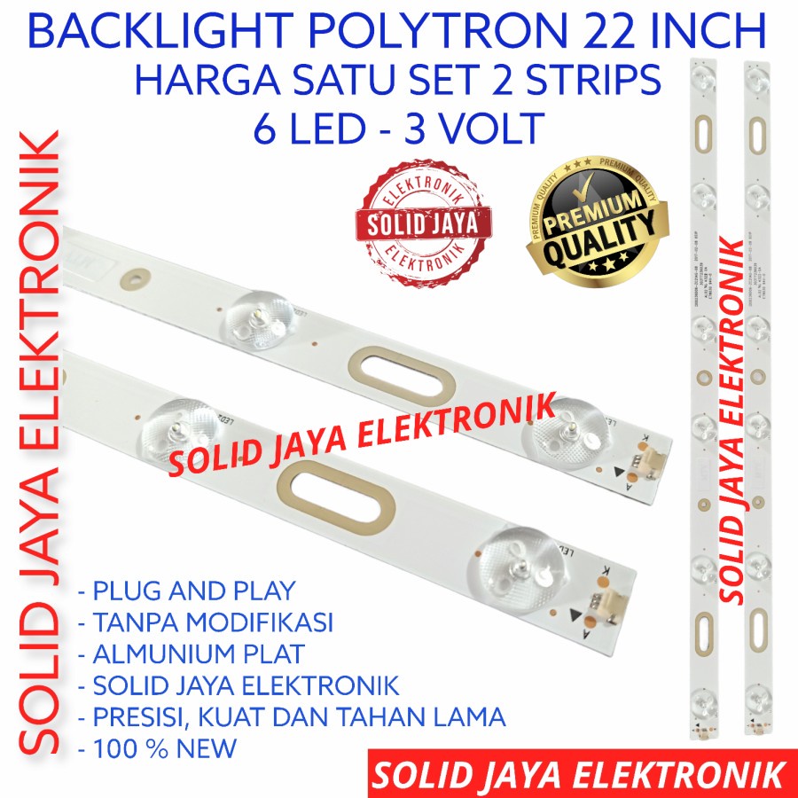 BACKLIGHT TV LED POLYTRON 22 INC PLD 22D110 22D851 22D1150 22D9500 22D9501 6K 3V LAMPU BL PLD22D110 PLD22D851 PLD22D1150 PLD22D9500 PLD22D9501 PLD-22D110 PLD-22D851 PLD-22D1150 PLD-22D9500 PLD-22D9501 6 KANCING 3 VOLT V K POLYTRON 22 INCH IN FULL SET