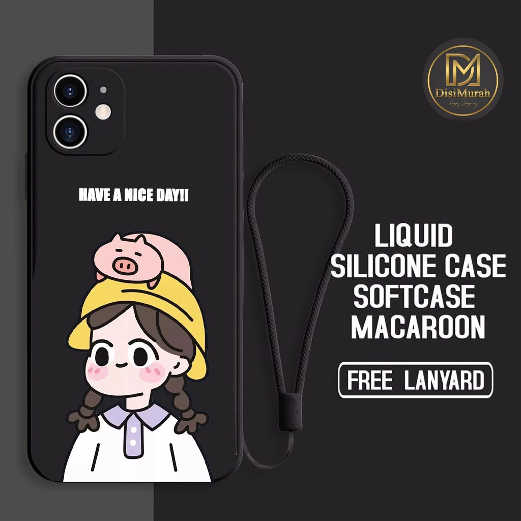 DISIMURAH FASHION CASE KARTUN KIYOWO SOFTCASE LIQUID + TALI LANYARD SILICON UNTUK TIPE HP OPPO A5S/A