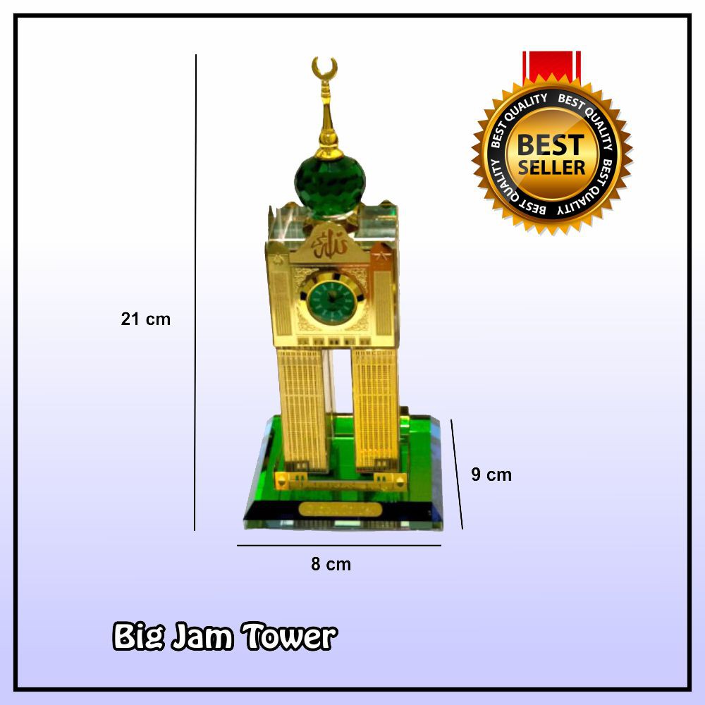 MIniatur Kristal Big Tower Jam Mekah