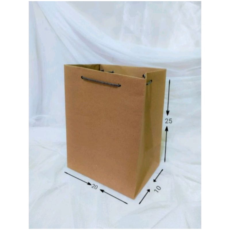 

PAPER BAG TAS KERTAS COKELAT POLOS SOUVENIR OLEH-OLEH KANTONG KERTAS UKURAN 20X10X25