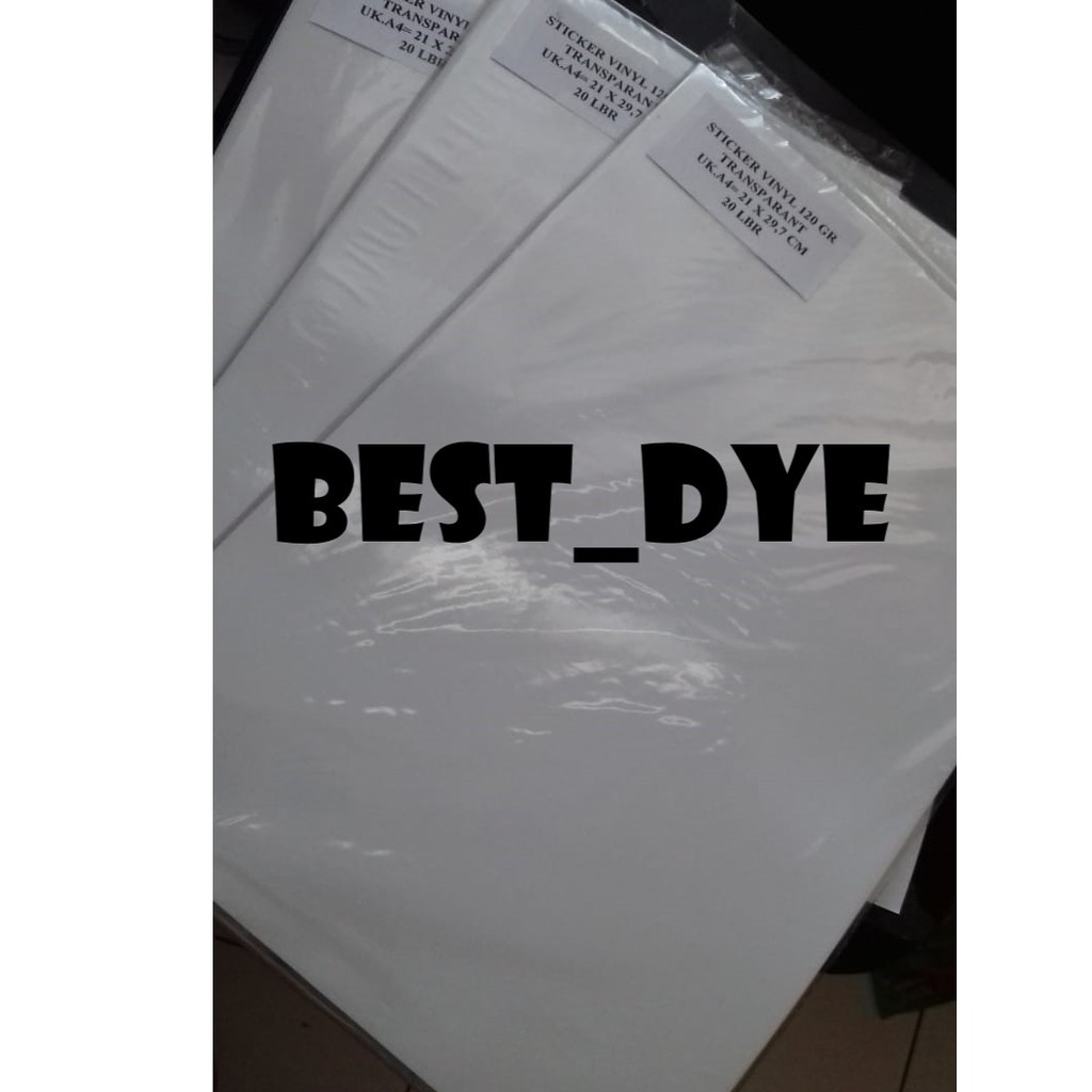 

Sticker Vinyl Inkjet Transparant 120 GR, A4= 21 x 29,7 Cm, 1 Pack= 20 Lembar