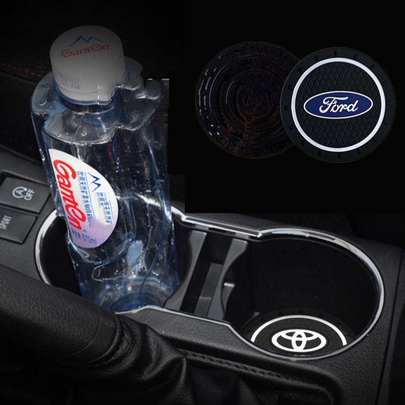 2 Pcs Mobil Coaster Cangkir Air Botol Pemegang Anti-Slip Pad Mat Silica Gel untuk Dekorasi Interior Mobil Styling Aksesoris For Volkswagen VW Polo golf Vento Passat Tiguan
