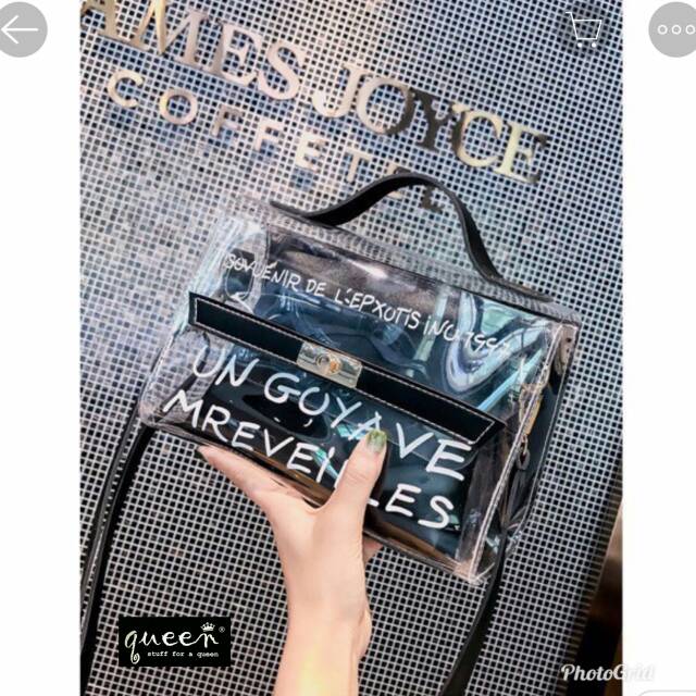 TAS SLING BAG WANITA GOYAVE TRANSPARAN