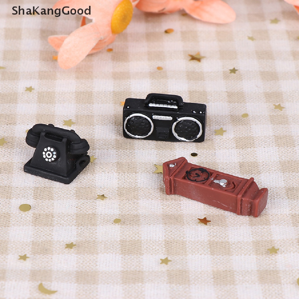 Skid Mainan Miniatur Vintage Bahan Resin Untuk Aksesoris Rumah Boneka 1: 12