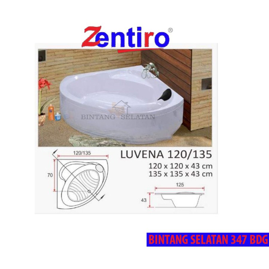 BATHTUB CORNER ZENTIRO / BATHTUB KAMAR MANDI LUVENA PAKET WHIRLPOOL