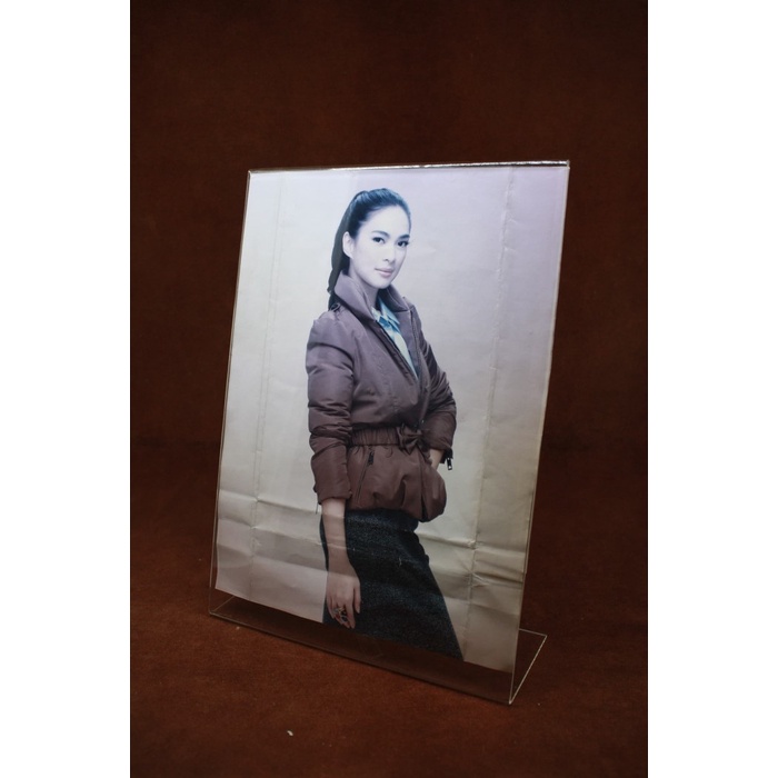 

Grosir Acrylic Display POP A4 model L Tidur / Berdiri