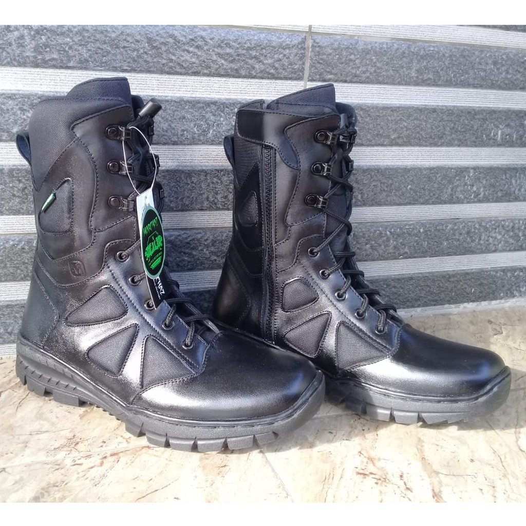 Sepatu PDL Kulit Asli Merk MARCHAZ Sepatu PDL Tni Polri Security Satpam Sepatu Boots Pria Kulit Asli