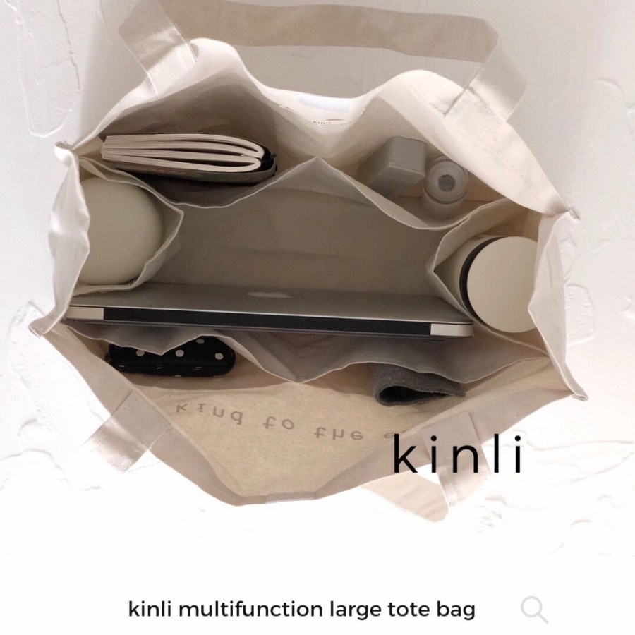 kinli large tote bag reusable canvas daily bag multifunction grocery