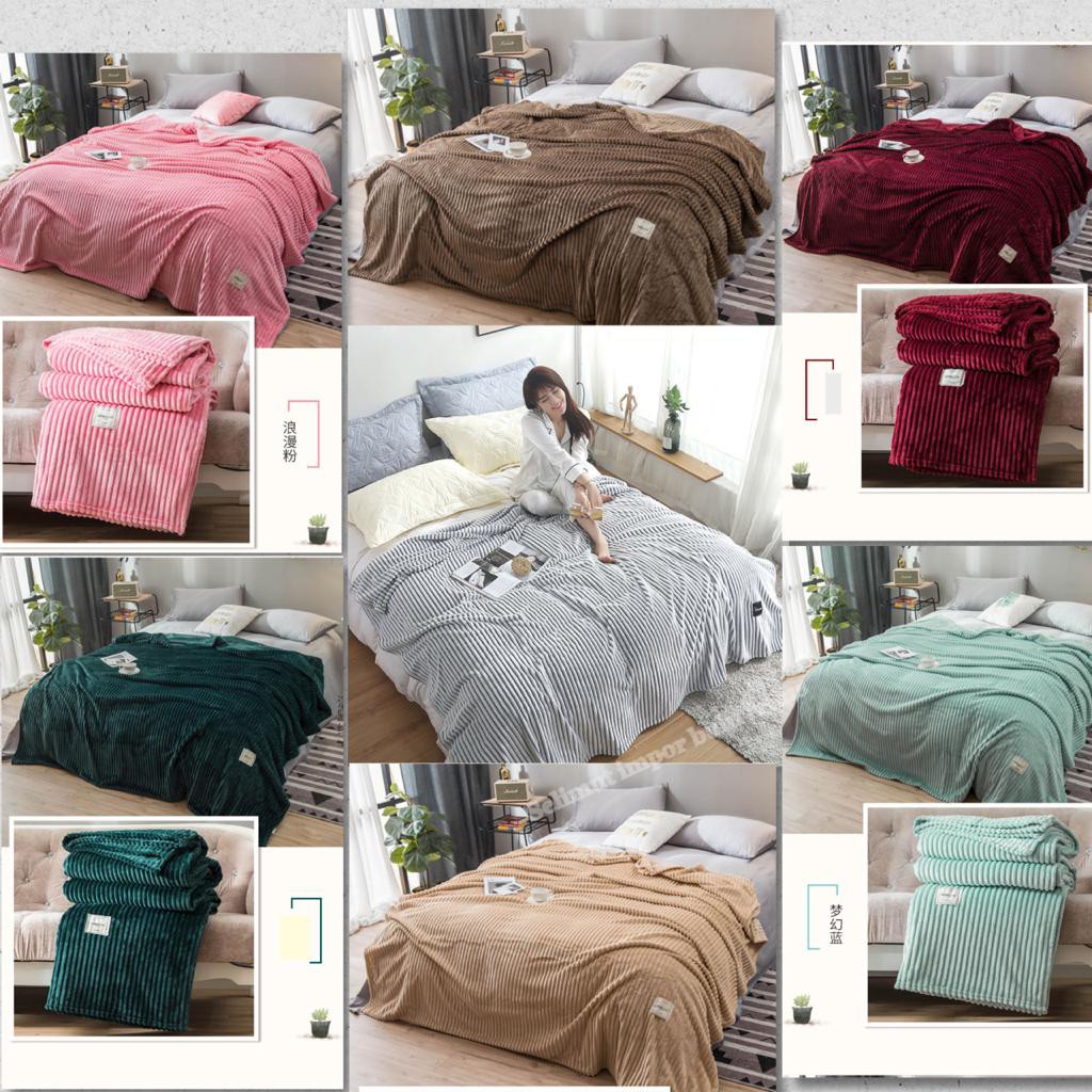 Selimut Bulu Tebal Polos 180x200 Super Lembut Super Halus Impor Terlaris Termurah Berkualitas-Random Embos 180