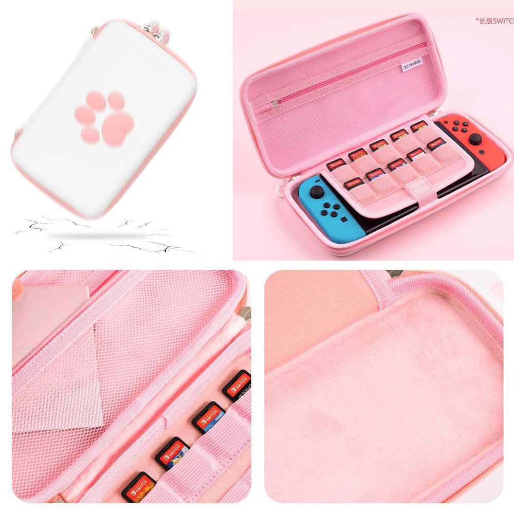 Geekshare Tas Penyimpanan Konsol Game Nintendo Switch V1 V2 Dan Lite Portable Warna Pink