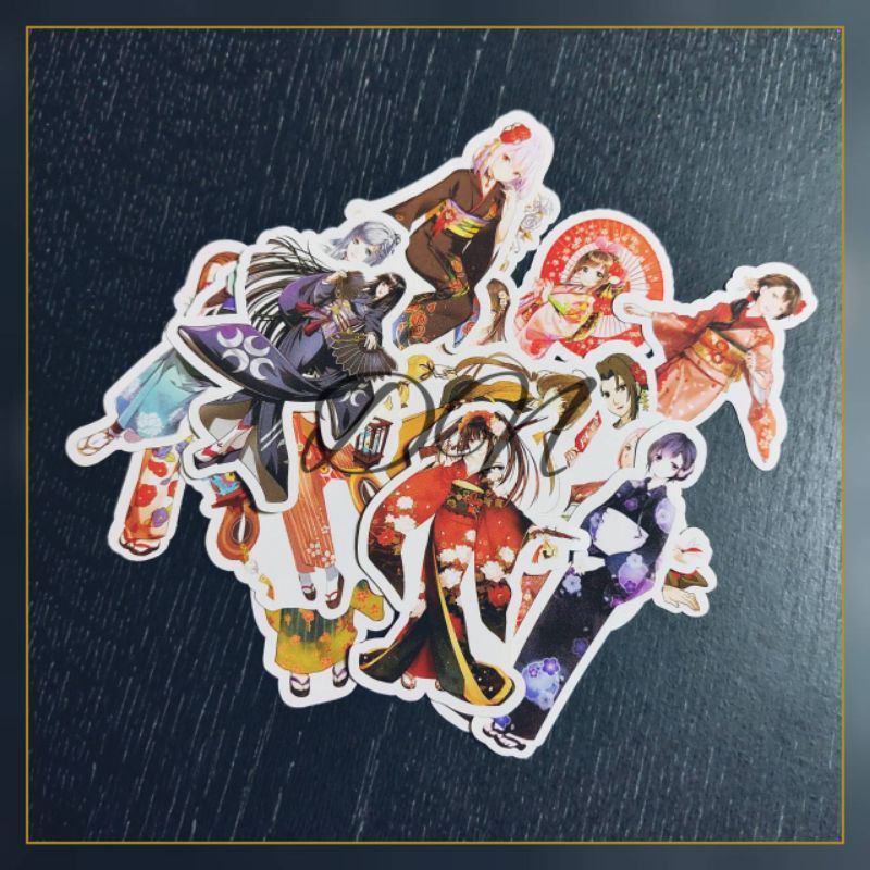 

stiker kertas glossy gadis kimono kartun isi 15pcs