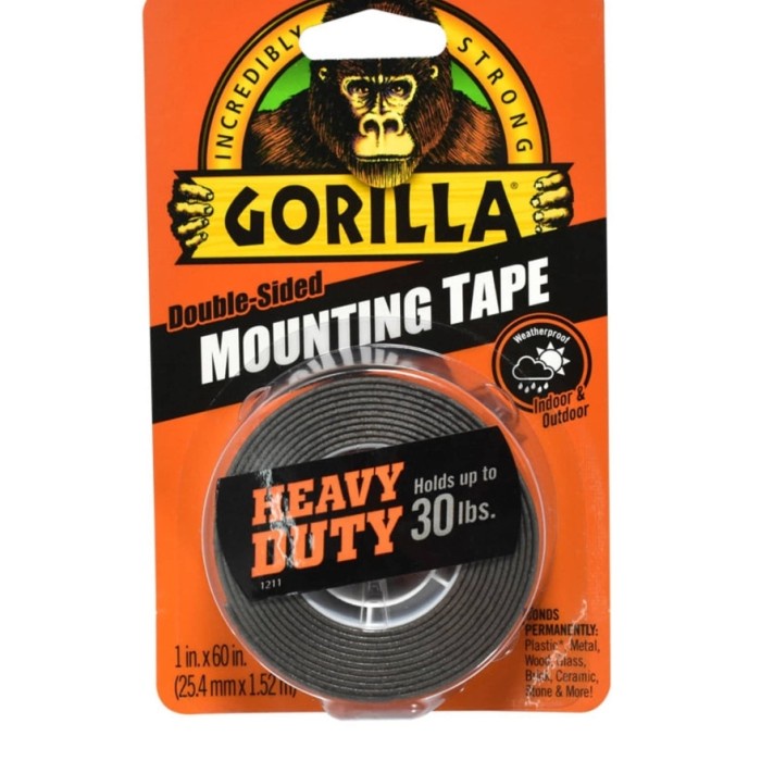 

Berkualitas Gorilla Double Tape Heavy Duty 2.5 Cm Bagus
