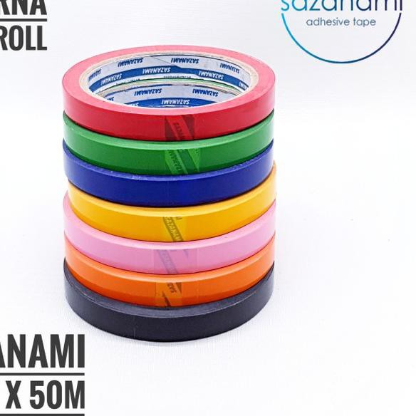 

1 PACK LAKBAN ISOLASI WARNA 12MM X 50M SAZANAMI SELOTIP WARNA 1 LUSIN CB(A15B26)