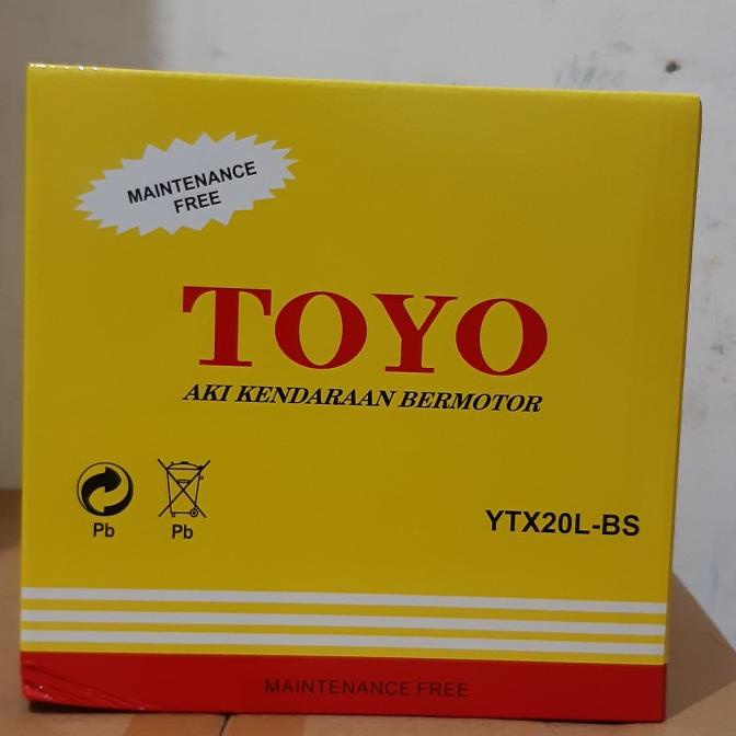 Aki Accu Motor Harley YTX20L-BS TOYO YTX20 Maintenance Free Aki kering langgengb4 Ayo Beli