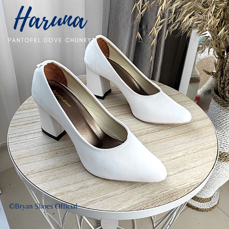 Bryan Haruna Jumbo Pantofel Heels Dove Polos  Sepatu Kerja Kantor Formal Hak Tahu 36 41 42 43