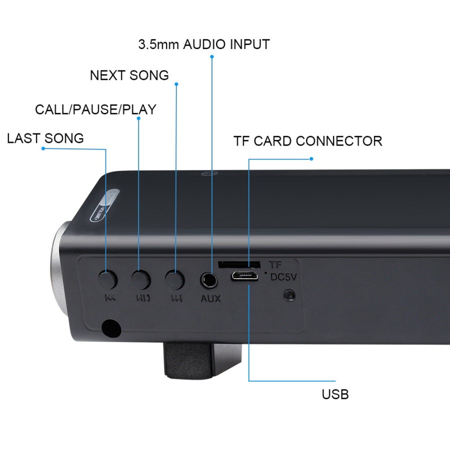 Portable bluetooth5.0 Soundbar Home Theater With Remote Control LP-08S