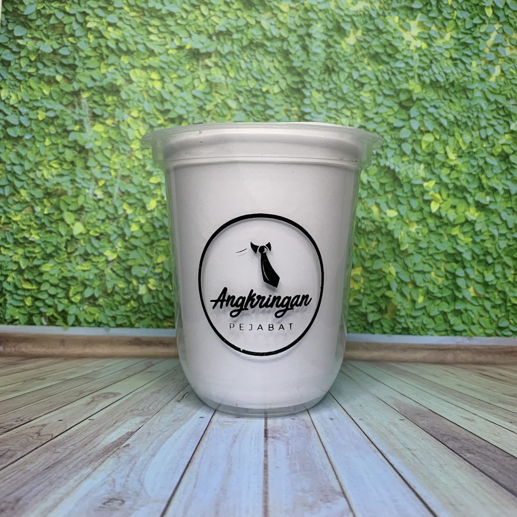 Gelas Sablon Oval 12oz 14oz 8gr Cup Plastik Merk NJI Boba Thai Tea Kopi Susu Milk Shake
