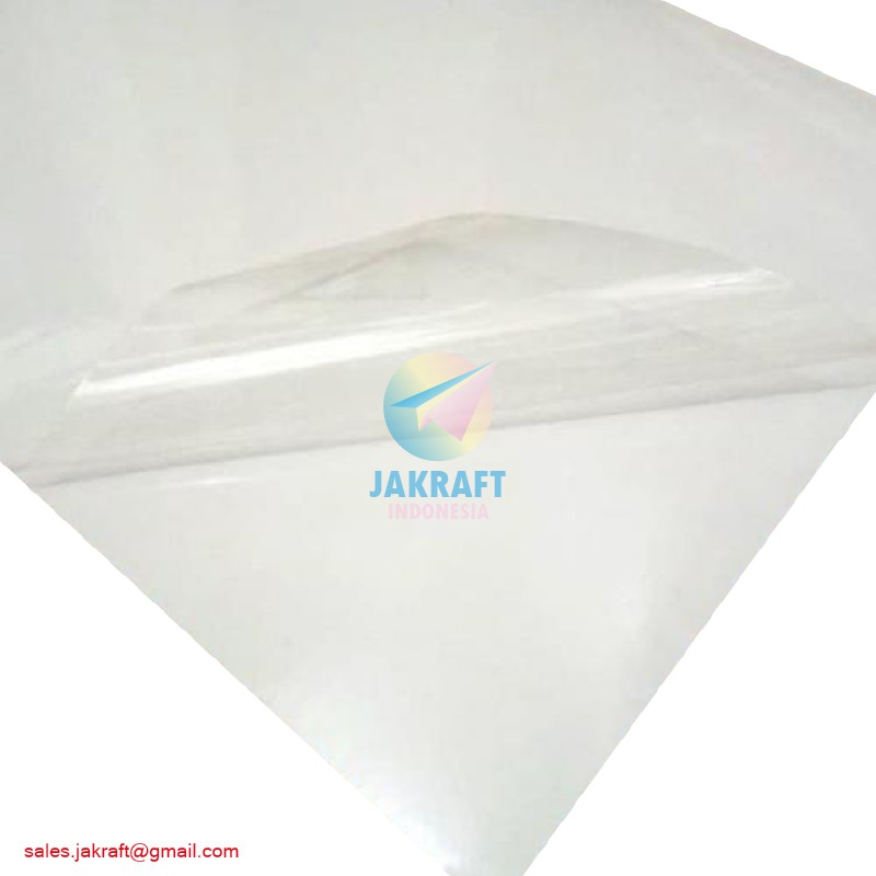 

(1 Pcs) Kertas Stiker Bening 21 x 10 Cm Vinyl Glossy Transparan Sticker Laminating Dingin Anti Air