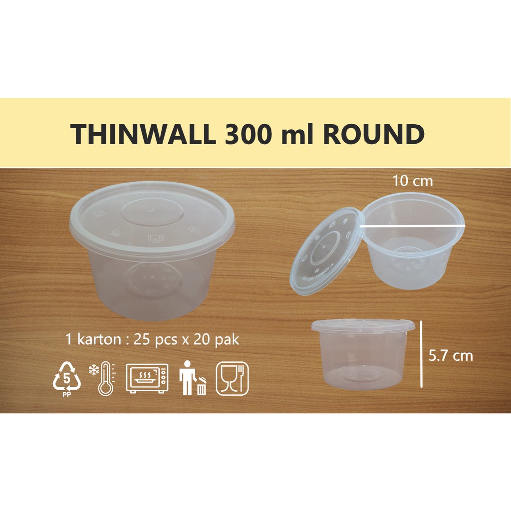 Jual Thinwall 300 Ml Kotak Makan Plastik 300 Ml Food Container 300 Ml Shopee Indonesia 9242