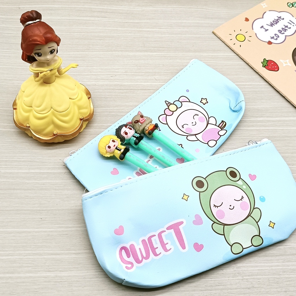 COD KOTAK PENSIL MOTIF LUCU UNIK / TEMPAT PENSIL / KOTAK PULPEN / TEMPAT ALAT TULIS PGS-KARTUN BIRU