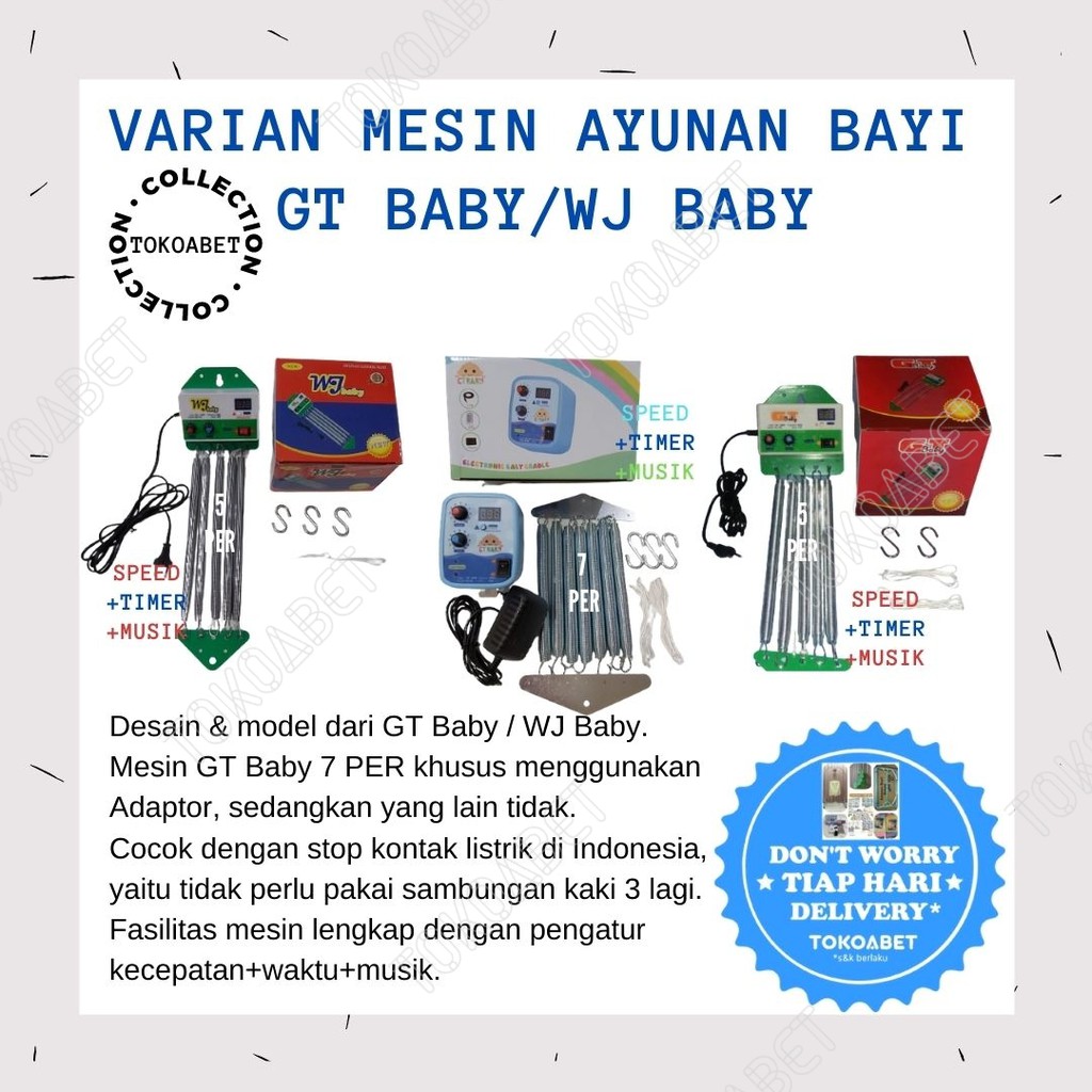 Perlengkapan bayi mesin ayunan elektrik ayunan baby fasilitas pengatur kecepatan waktu dan musik