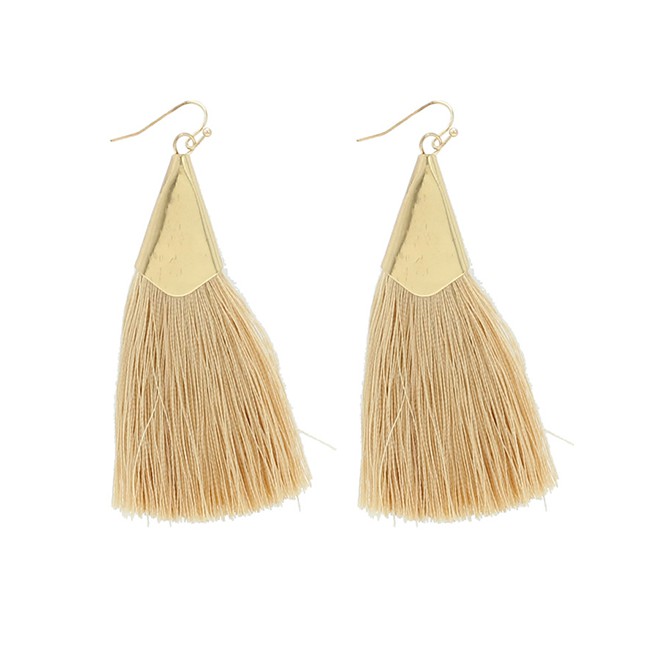 LRC Anting Gantung Fashion Tassel Decorated Long Earrings