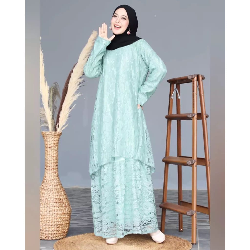 Cessaria Maxy Baju Wanita Gaun Pesta Muslimah Dress Kondangan Jumbo Gamis Brukat Kekinian Fashion Wanita Terbaru