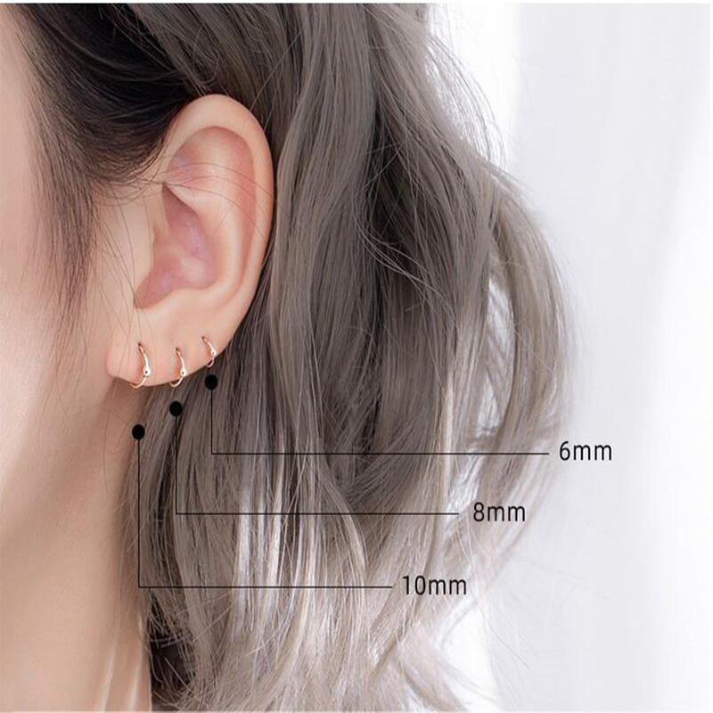 New Fashion Silver Peas Earrings Fashion Simple Pierced Earrings Temperament Wild Round Beads Small Earrings Women Girls