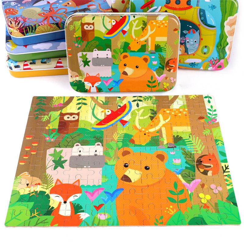 120 pcs jigsaw puzzle / puzzle anak / tinbox puzzle