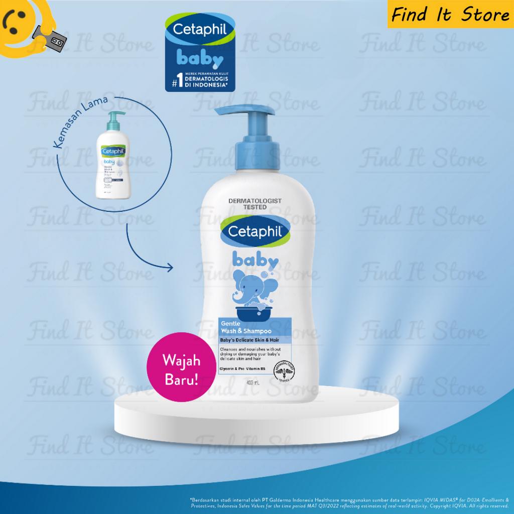 Cetaphil Gentle Wash &amp; Shampoo Hair &amp; Body 230ml 400ml Sabun Sampo Bayi 230 400 ml Pump