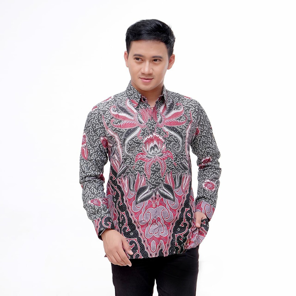 KEMEJA BATIK PRIA LENGAN PANJANG SIZE M L XL XXL  BSWART BatiK HRB026 Kenongo Hem Panjang Padi