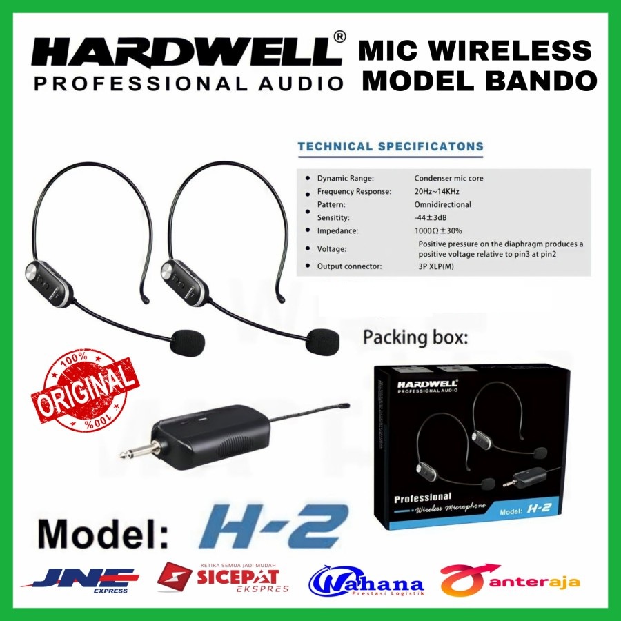 Mic Wireless Hardwell H2 Model Bando Hardwell H 2 Original