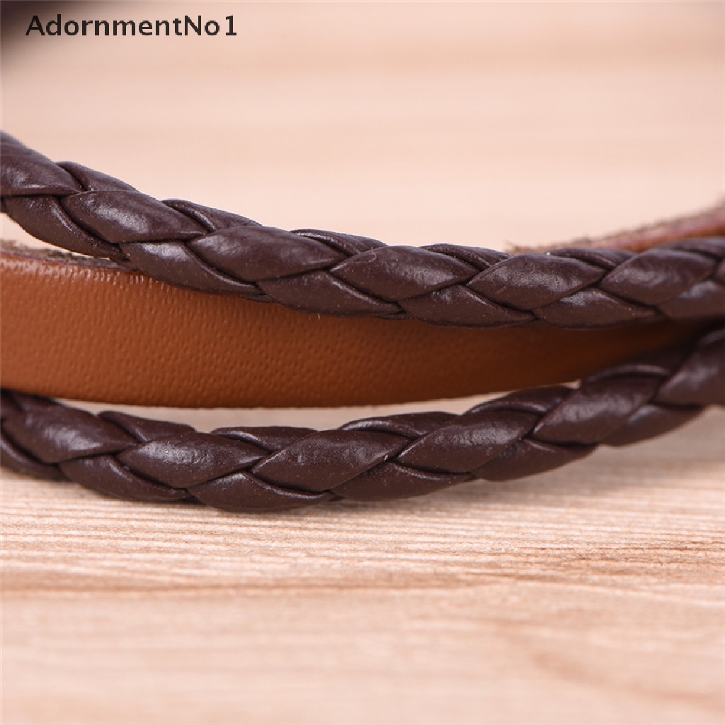 (AdornmentNo1) Gelang Tangan Kulit Coklat Retro Punk Handmade Untuk Pria