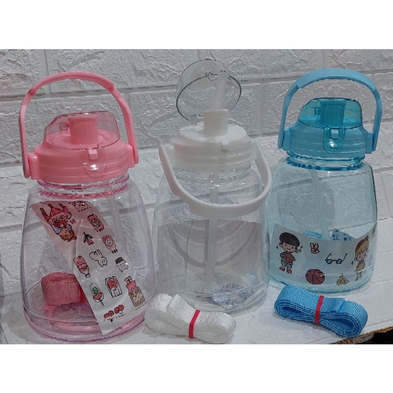 BOTOL MINUM GENDUT STICKER+SEDOTAN+TALI UK. 1500ML