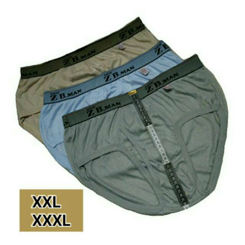 Celana Dalam Pria Jumbo Zb man 3 Pcs Sempak Big Size XXL XXXL