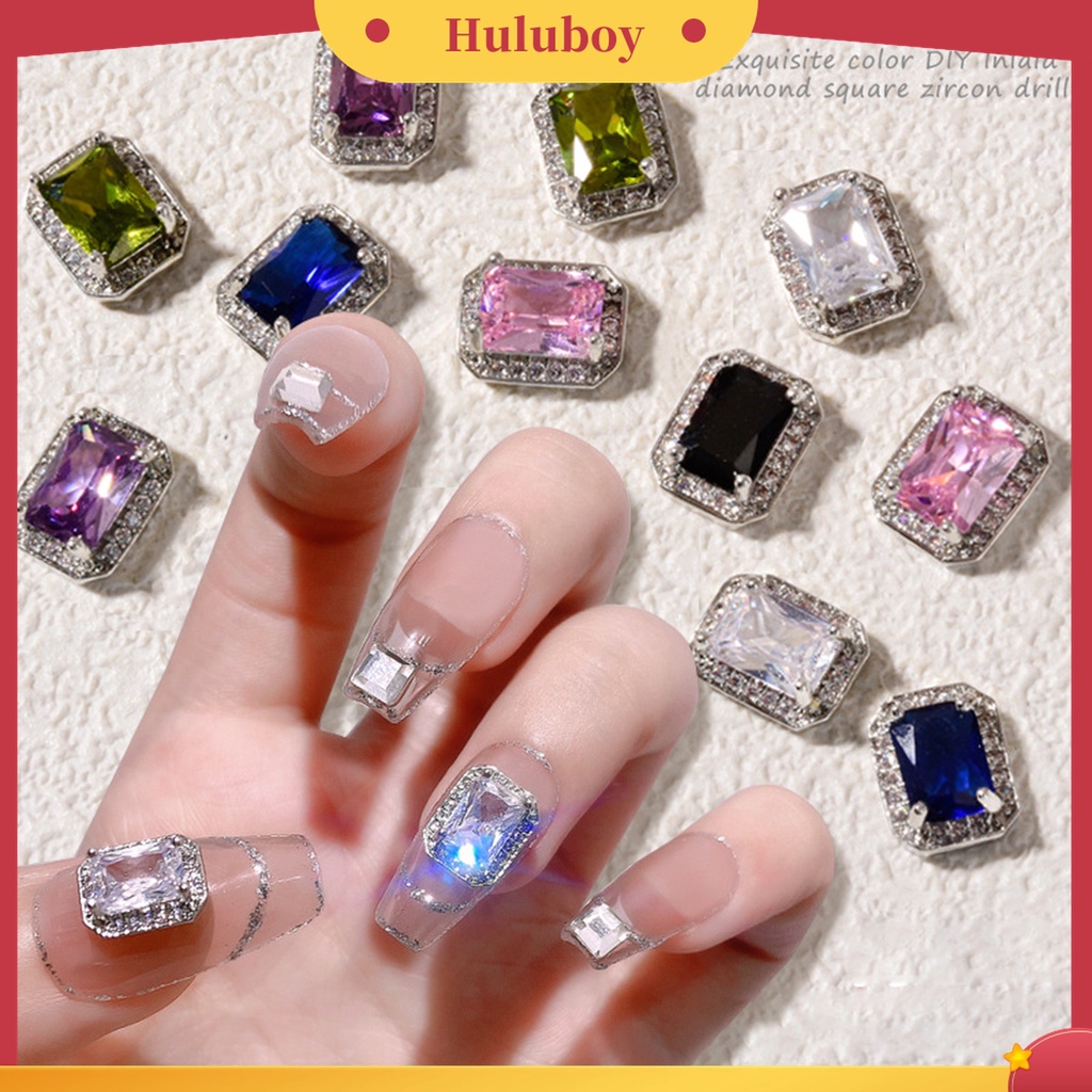 Huluboy Huluboy♡ Berlian Imitasi Bentuk Kubus Bahan Zirkon Gaya Jepang Untuk Dekorasi Nail Art