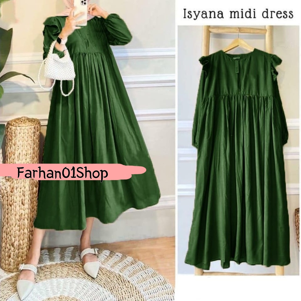 GAMIS ISYANA MIDI DRESS FASHION MUSLIM TERBARU