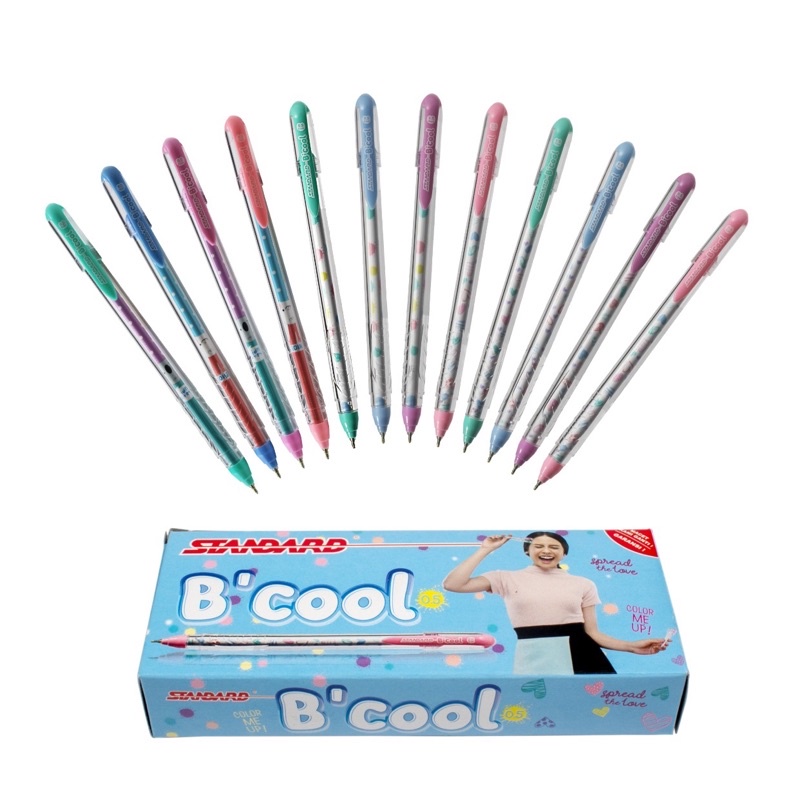 

Standard Pen - Pulpen/Pena/Ballpaint B'Cool 0.5 Black (Tinta Warna Hitam Isi 12 pcs)
