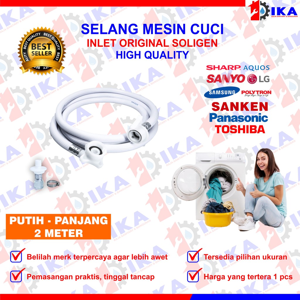 SELANG INLET MESIN CUCI MULTI / SELANG AIR MASUK MESIN CUCI 1 Tabung Top Loading Washing Macine Hose Universal Segala Merk