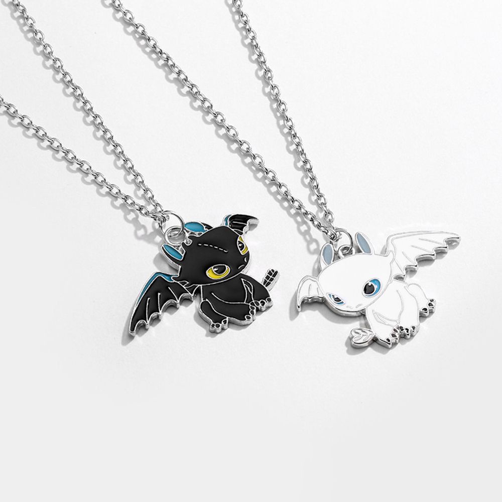 Kalung Liontin Kartun Anime How To Train Your Dragon Toothless Dragon Model Gantung Warna-Warni Untuk Pasangan