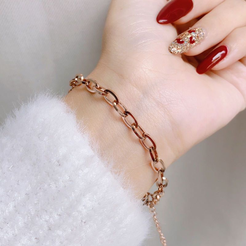Gelang paperclip titanium polos