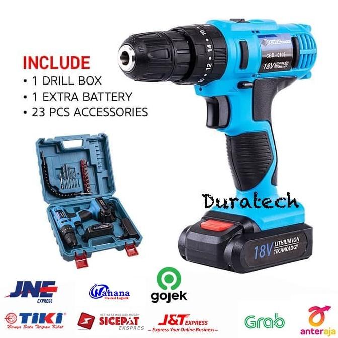 Bor Baterai Cordless lmpact Drill 18V / Bor Tangan torque baterai Benz