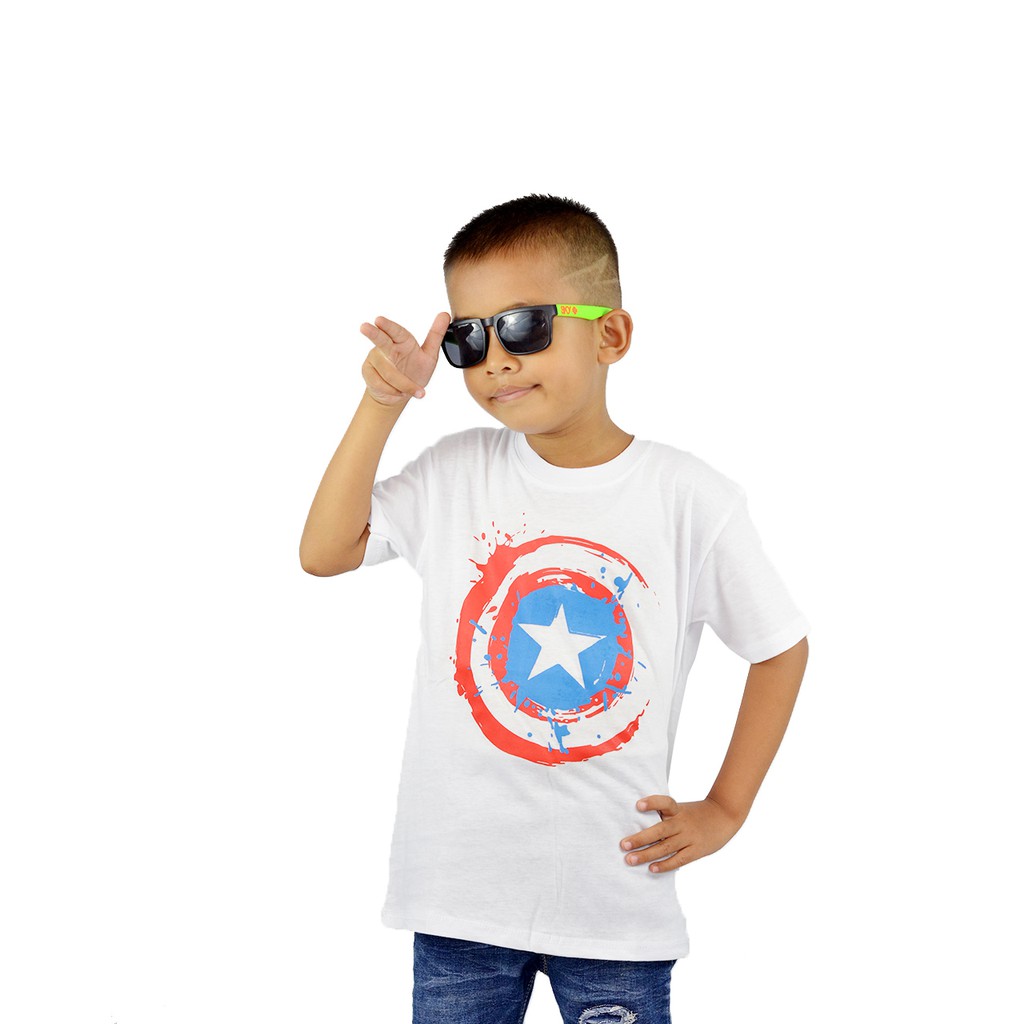 KAOS ANAK  CAPTAIN  AMERICA  PUTIH BAJU  ANAK  KAOS DISTRO 