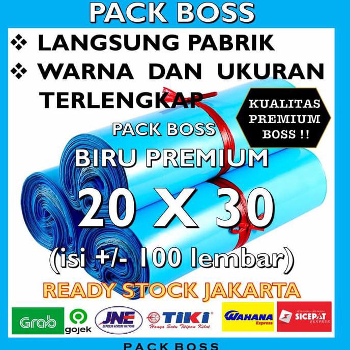 

PREMIUM * BIRU 20x30 +/-100 lembar Polymailer Polybag Plastik Packing TERMURAH