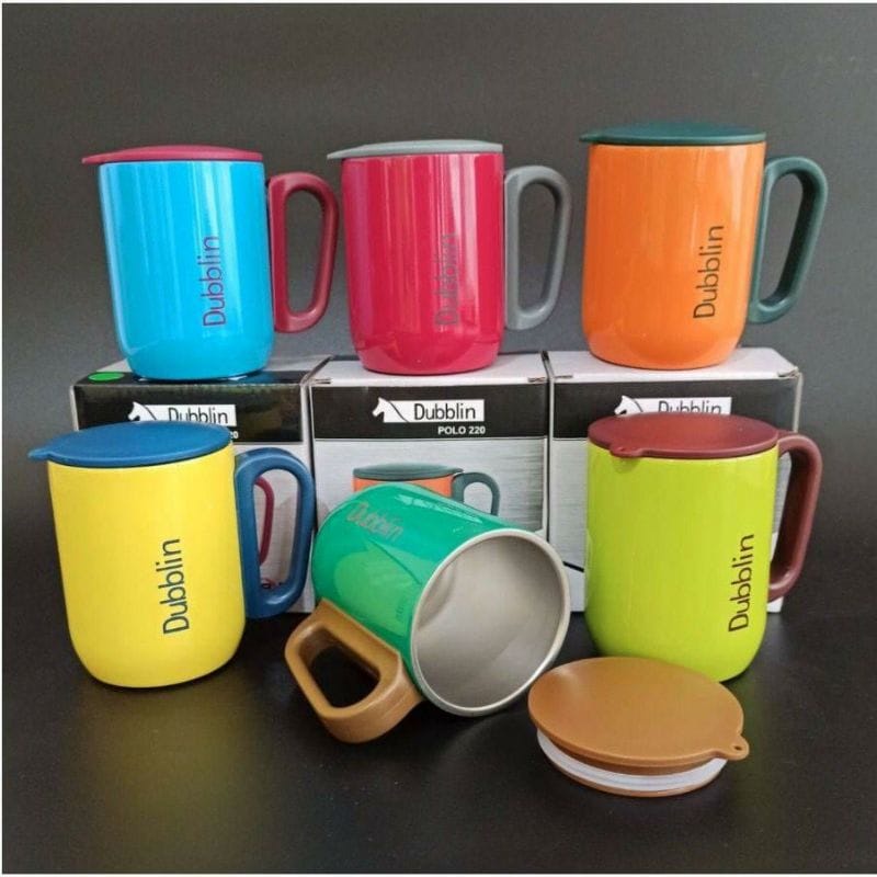 Mug Gelas Cangkir Tahan Panas Dubblin Polo 220 220ML / MUG DUBBLIN MUG Kopi Teh Stainless Stell