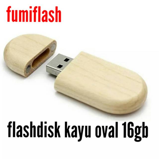 Flashdisk usb kayu oval 16gb