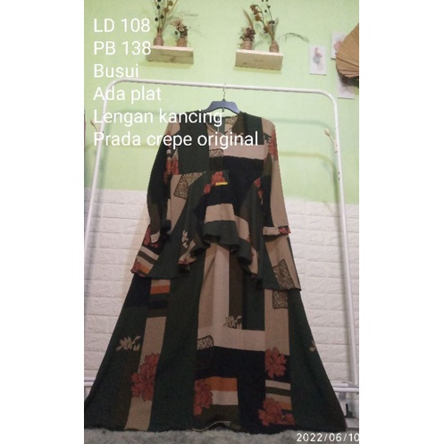 Gamis Prada Crepe Original Plat