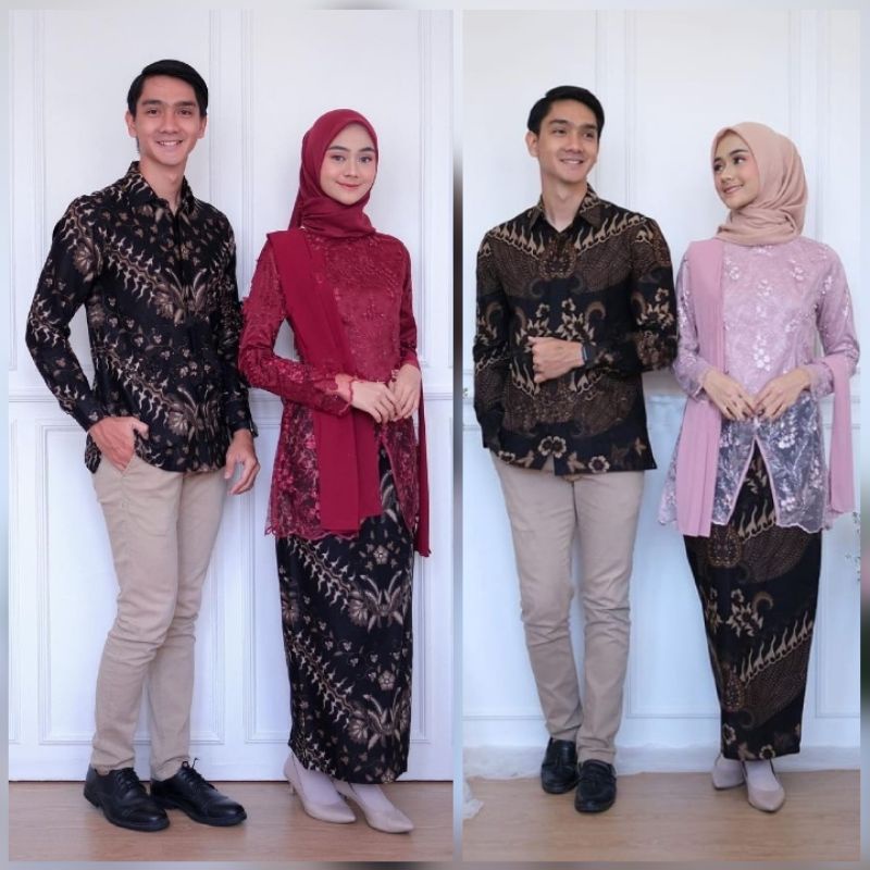 KEBAYA COUPLE Maura Couple - Sania Ruffle Batik Couple Ori Ndoro Jowi DNT Garansi Termurah CP AMANDA