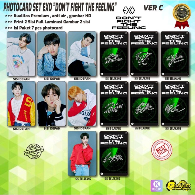 PHOTOCARD SET KPOP PREMIUM // EXO Don't Fight The Feeling